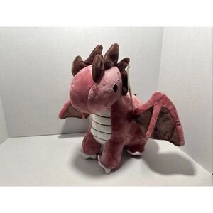 Bellzi Draggi Red Dragon Plush Toy 6" Kawaii Stuffed Animal in Mauve White Brown